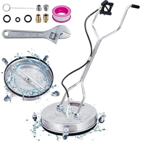 Nettoyeur de Surface pour Nettoyeur Haute Pression en Acier Inoxydable, 4 Roues (1/5)