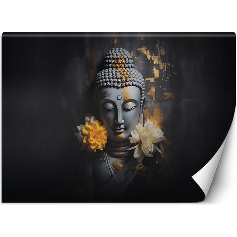 Papier peint Bouddha gris et fleurs 300x210 (1/5)