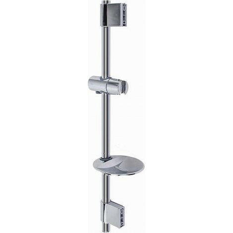 TRADE SHOP - Saliscendi Cromato Per Soffione Doccia Con Porta Sapone Bagno Moderno 60cm 79361 - (1/2)