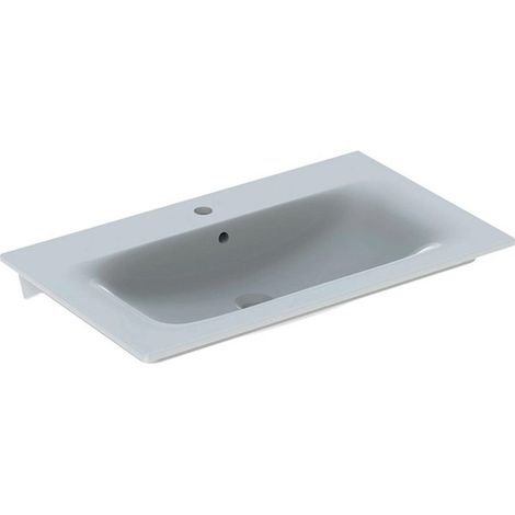 Lavabo Geberit Renova Plan, 80x48cm, orificio para grifo central, blanco
