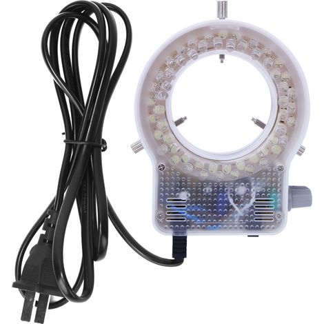 Anneau lumineux à LED réglable pour microscope stéréo, 60 LEDs, 110-240V, prise US (1/5)