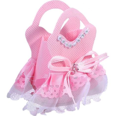 Lot de 12 sacs cadeaux de luxe pour bonbons, biscuits et autres gourmandises (rose)-Pink (1/2)