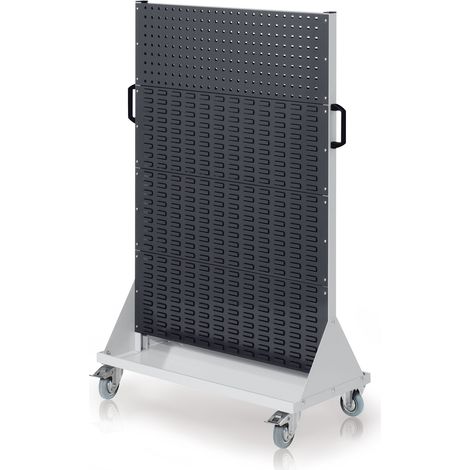 Kappes RasterMobil® mobiler Arbeitsplatzschrank Größe 4 1580x1000x500mm 2x Lochplatte 6x Schiltzplatte anthrazitgrau