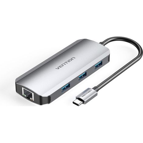 Vention TOHHB Docking Station 6 in 1 Alluminio Argento