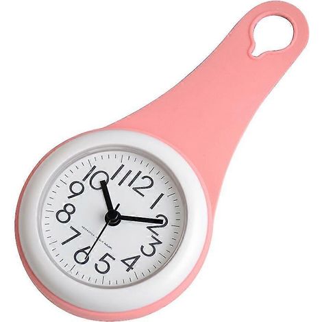 Einfache Badezimmeruhr, Küchenuhr, wasserdicht und geräuschlos, Saugnapfuhr für den Haushalt (rosa) (1/5)