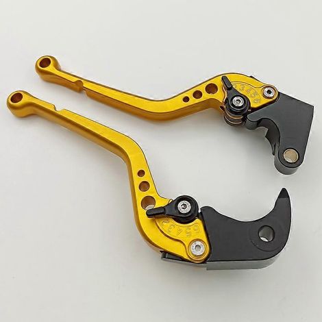 Modification pour moto Suzuki GSXR1000 2005-2006 : levier de frein, d'embrayage et de klaxon (long, doré) (1/5)