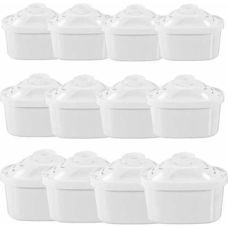 Cartouche Filtrante pour Carafe Pack 12 Filtres à eau Universel pour Brita Maxtra Carafe Filtrante Bouilloire (1/4)