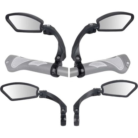 Lot de 2 rétroviseurs de guidon vélo - miroirs gauche et droite, rétroviseurs cyclisme réglables, accessoires vélos robustes (1/5)