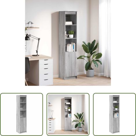 Hochschrank - Highboard Grau Sonoma 37,5x35x180 cm Holzwerkstoff (1/5)
