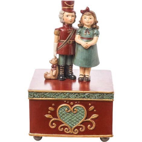 ARPIMEX Scatola Natale con Soggetti 13 x 13 x 20 Cm Rosso