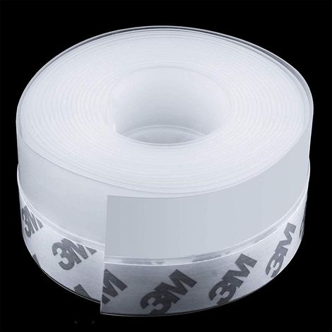 EASYCOMFORT Produit d'étanchéité pour mur et façade,Bas de Porte Adhésif,5M x 3,5CM Bande D'étanchéité en Silicone Souple Adhésif Imperméable (Transparent) (1/5)