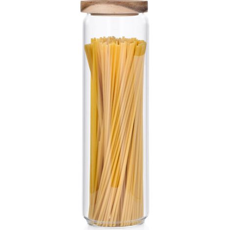 Tarro de cristal hermético de 1900 ml con tapa de acacia rune duka (1/4)