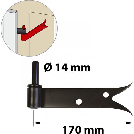 Cerniera per quadri in acciaio preverniciato, H.80x Diam.14 mm AFBAT