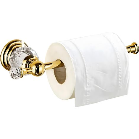 Portarrollos de papel higiénico de cristal dorado, accesorio de baño moderno, aleación de zinc, montaje en pared. (1/5)