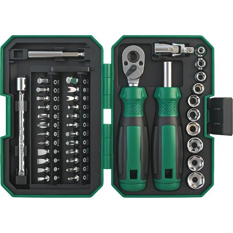 YISSALE -Outillage -Jeu de tournevis à cliquet 40 pièces - Acier chrome vanadium - Pour réparations maison, entretien moto, vélo et auto - Idéal pour bricoleurs, techniciens et usage quotidien (1/5)