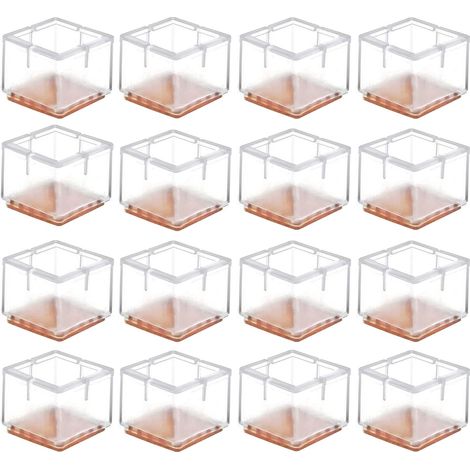 Lot de 16 Chaise jambe Sol protecteurs avec feutre Patins Caps Chaise de meubles Coussinets,Conseils Carré GROOFOO (1/5)