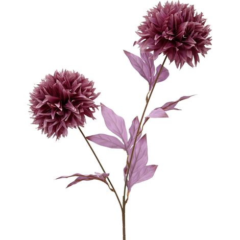 Everlands Weihnachtsdeko Chrysanthemenzweig 24 x 80 cm dunkelrosa