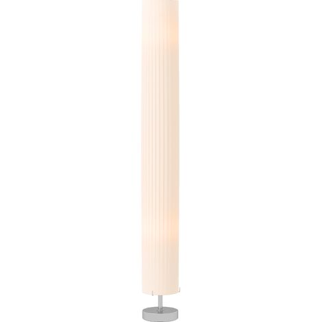Lampadaire salon abat-jour polyester 2 douilles E27 14 x 14 x 120 cm chambre salon lampe sur pied éclairage intérieur