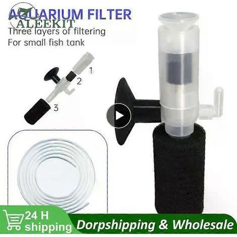 Filtres à éponge biochimiques pratiques pour aquarium, mini filtre multicouches pour petits aquariums, pompes de filtration à éponge (1/4)