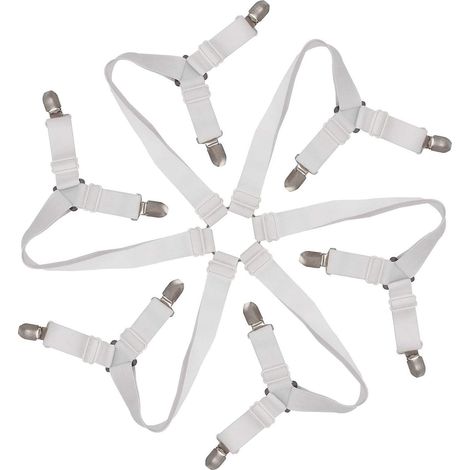Tendeur Drap Housse Élastique,Réglable 6-Voies Attache Draps Housses,Drap de Lit Attaches,Sangle de Maintien Ajustable pour Tous Les Matelas (1/5)