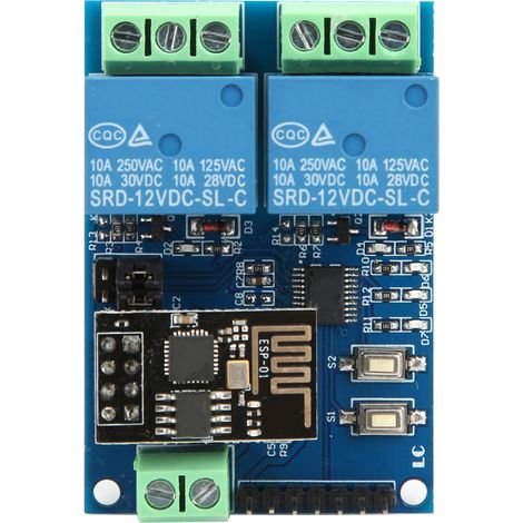 Module relais WiFi bidirectionnel pour application mobile Android, interrupteur de commande à distance sans fil 12 V ESP8266 (1/5)
