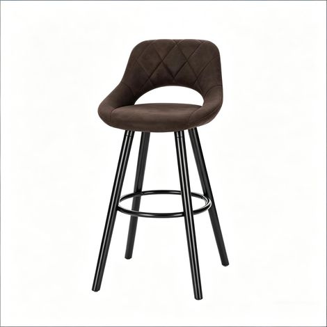CAIziTabourets de bar marron, chaises de salle à manger élégantes sans dossier (1/5)