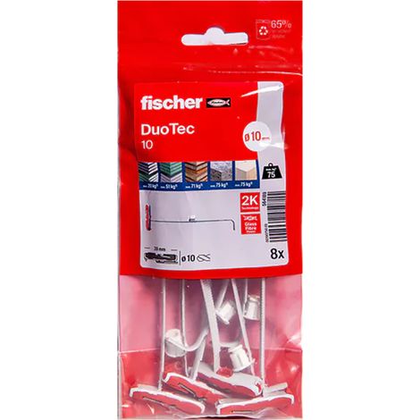 Fischer – Boite de 8 chevilles Ø10 x 50 mm à bascule en nylon pour plafond – Charge maximale 10 kg – Pour plaques de plâtre et béton (1/5)