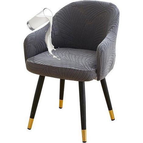 Housse de chaise imperméable - Extensible - Incurvée - Avec accoudoirs - Pour salle à manger - Pour cuisine (1/5)