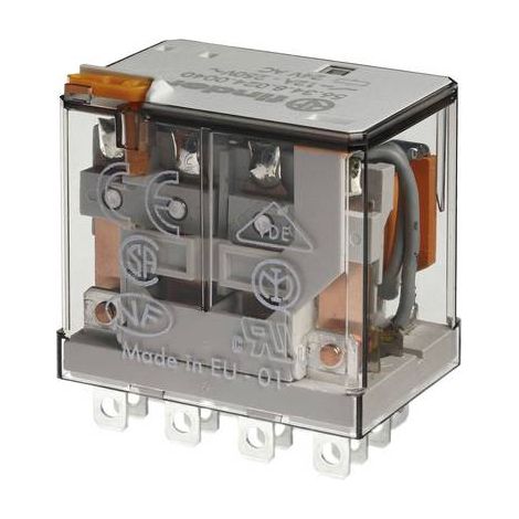 Relais de puissance 4RT 12A 48V AC bouton test + indicateur mécanique FINDER 563480480040 (1/2)