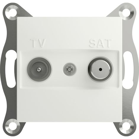 Schneider Electric TV-SAT Durchgangsdose Asfora Weiß (RAL 9003) EPH3470321D 1 St.
