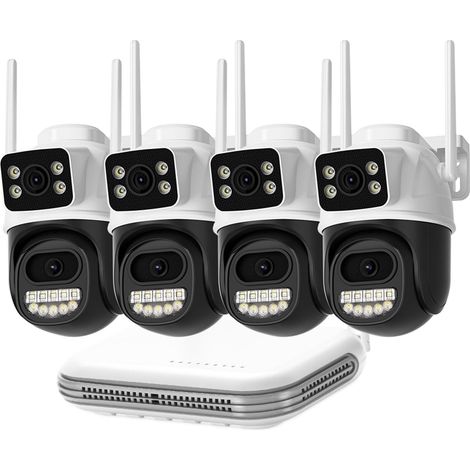 Caméra IP WiFi Audio 8MP for extérieur, Mini NVR 8 canaux, kit de sécurité CCTV, Vision Nocturne Infrarouge, système de Surveillance vidéo sans Fil(None,4pcs) (1/5)