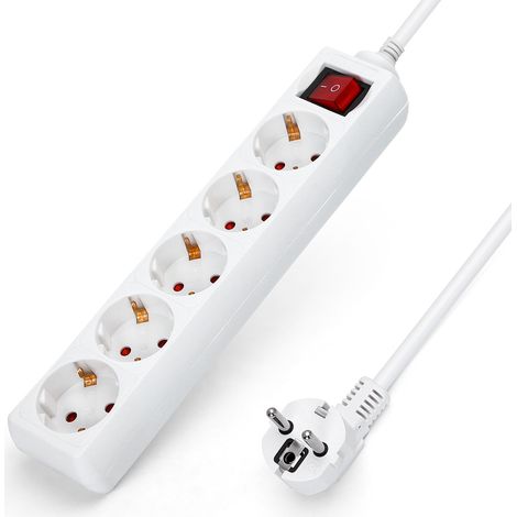 REGLETA ALEMANA DE 5 VIAS CON INTE. 3M 3G 1.5MM BLANCA - ALPHA (1/5)