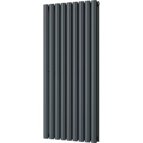 Omeara - Anthracite Vertical Radiator H1200mm x W522mm Double Panel