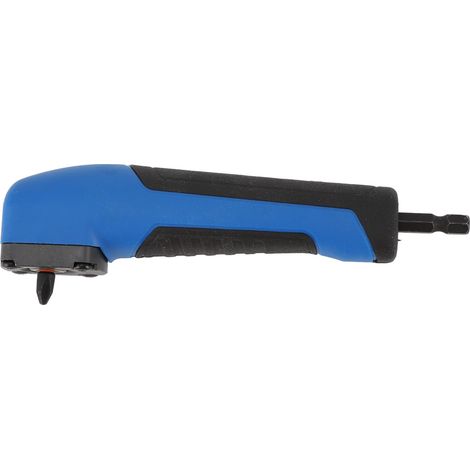 Adaptateur perçeuse à angle droit 15cm, acier allié ABS, bleu, ergonomique, pour espaces restreints (1/5)
