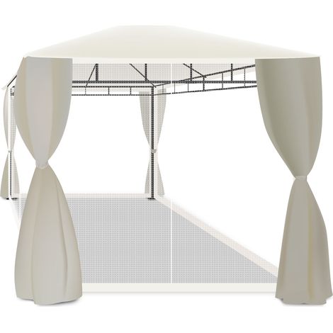 Beusi - gazebo da giardino 3x2 mt in ferro con telo di copertura in poliestere, 4 tende laterali e 4 zanzariere con cerniere e lacci. (1/5)