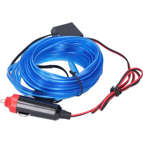 5m 16.4ft Ruban LED Auto Allume-Cigare Éclairage Ambiant Lumineux Intérieur Voiture DC 12V Bleu (1/5)