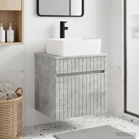 Vanidad de lavabo montada en la pared Gris Hormigón