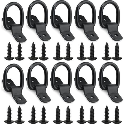 D Anneau D'arrimage Anneau,Anneaux D'arrimage en D, 10pcs Anneau de Montage pour remorque, Camion, camionnette, Bateau, Corde (1/3)