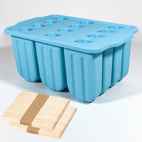 Stampi per gelato in silicone a 12 cavità per gelati creativi e fatti in casa, stampi riutilizzabili per preparare ghiaccioli, gelati, ecc. (1/5)