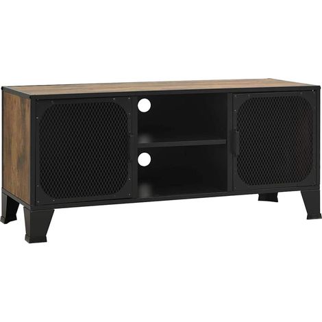 vidaXL Mobile Porta TV Marrone Rustico 105x36x47 cm in Metallo e (1/5)