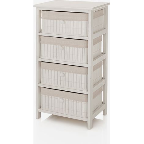 Comodino salvaspazio in legno con 4 cassetti Mavion 4 (1/5)