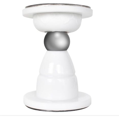 (Blanc) Loquet de Porte Magnétique, Butée de porte Autocollante, Butée de Porte en Acier Inoxydable, Sans Perçage, Installation Facile, Fixation au Sol ou au Mur, pour la Maison et le Bureau (1/4)