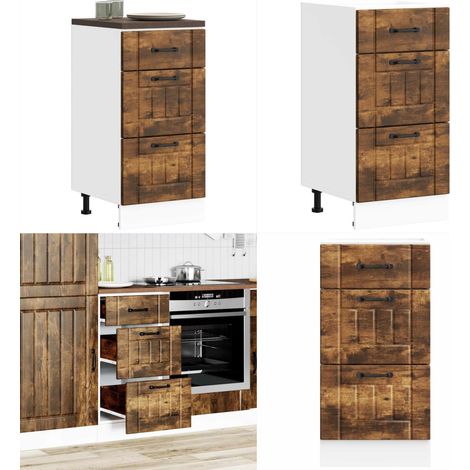 vidaXL Küchen-Unterschrank Lucca Räuchereiche Holzwerkstoff (1/5)