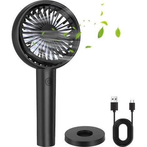 Wiederaufladbarer tragbarer Ventilator mit 4000 mAh, Handventilator mit 3 einstellbaren Geschwindigkeitsstufen, 5-8 Stunden Dauerbetrieb