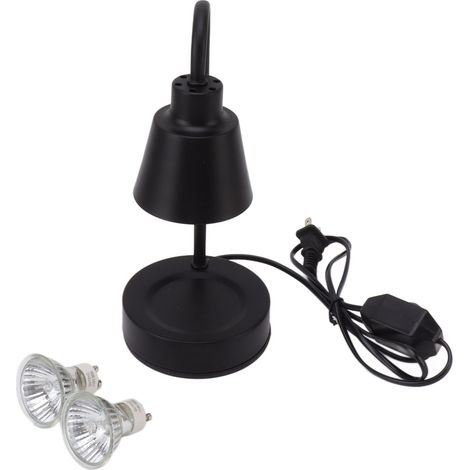 Ortviai Lampe chauffe-cire avec variateur d’intensité – en fer noir, lumière chaude, compatible GU10, pour chambres et salles d’étude (1/5)