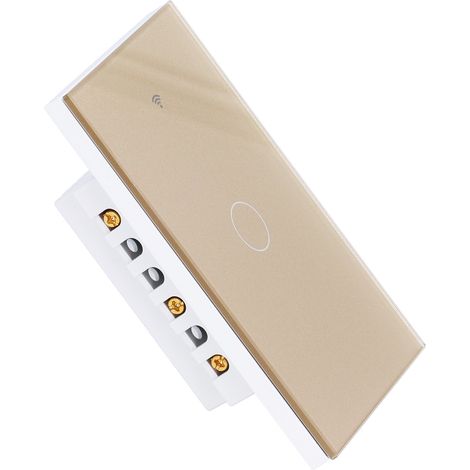 Tuya Zigbee Funk-Touch-Wandschalter, Sprachfernbedienung, 100–240 V Bedienfeld, Gold (1/5)