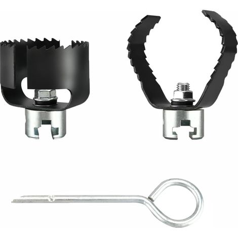 Pack of 3 Pipe Cleaning Spiral Accessories 32 mm 38 mm, Cutting Head and Cross Blade Drill Replacement for K-1500 K-750, Anti-Corrosion Attachment for Milling Tree Roots and Blockages in the Drain (1/5)