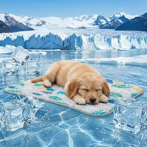 Tapis rafraîchissant neuf 2026 pour chiens et chats, lavable et portable, pour une utilisation intérieure et extérieure. Gris, 40 x 30 cm. (1/5)