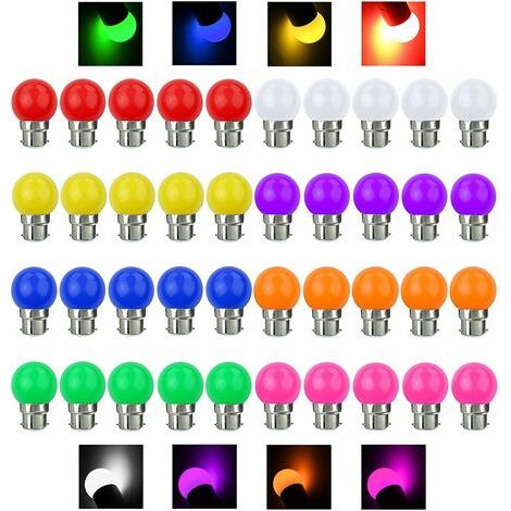 Lampadine LED multicolore a baionetta da 3W 220V/50HZ, confezione da 40. - AquaForge (1/4)