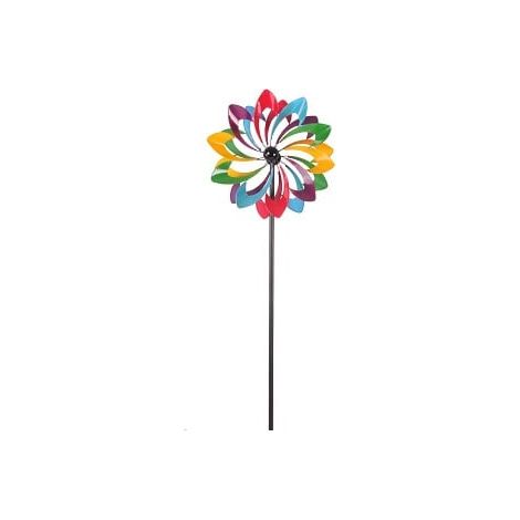 TrendLine Gartenstecker Metall Windrad 180 cm mehrfarbig Gartenstecker